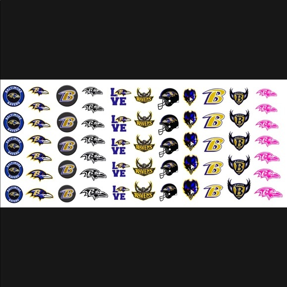💌BO/GO$6 🏈 Baltimore Ravens Nail Decals - Picture 2 of 4